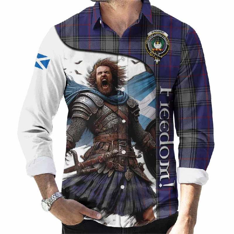 Kinnaird Crest Tartan Long Sleeve Button Shirt Inspired by the Freedom of Scottish Warrior
