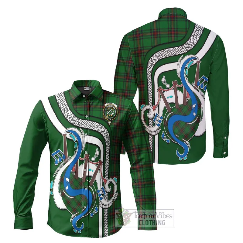 Kinnear Tartan Long Sleeve Button Shirt with Epic Bagpipe Style