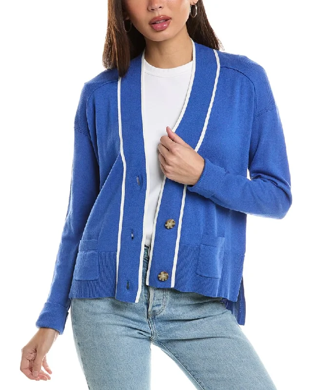 Hannah Rose Tipped High-Low Cashmere-Blend Sweater Travel-friendly sweaters