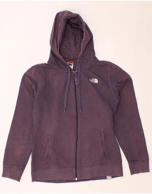 THE NORTH FACE Womens Zip Hoodie Sweater UK 12 Medium Navy Blue Cotton Elegant sweaters