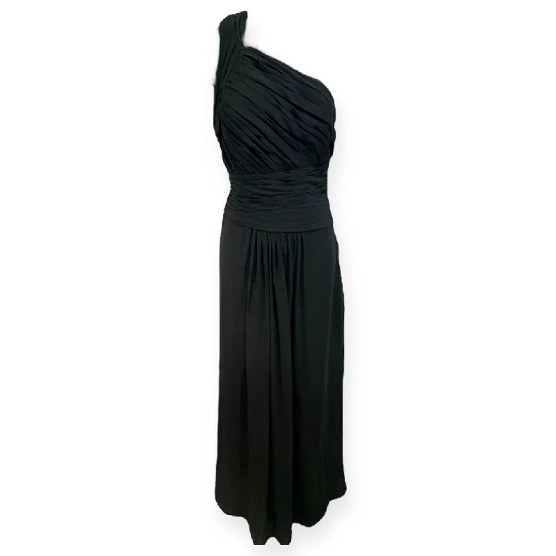Jocelyn One Shoulder Pleated Gown Luxury Designer Monique Lhuiller Size 8 Halter unclassified dresses