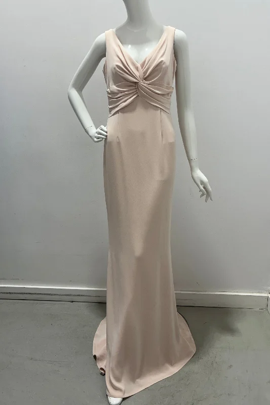 Frascara Twist Front Crepe Sati Gown Beaded unclassified dresses