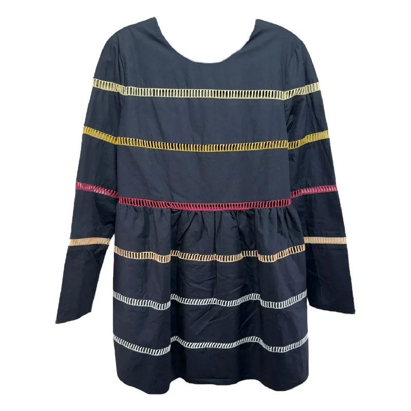 Navy Stripe Babydoll Dress English Factory, Size S Date night unclassified dresses