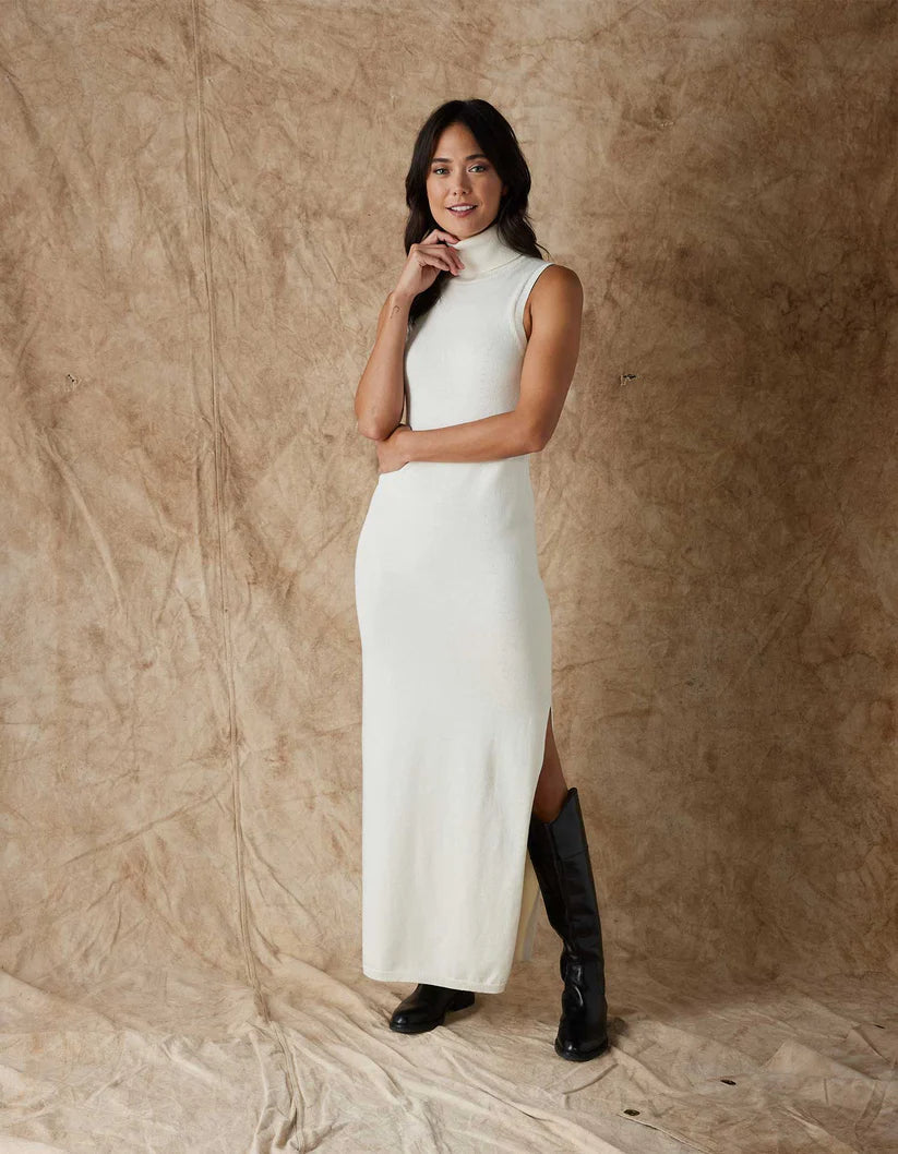 The Normal Brand Women's Athena Column Dress, Winter White Y2K unclassified dresses