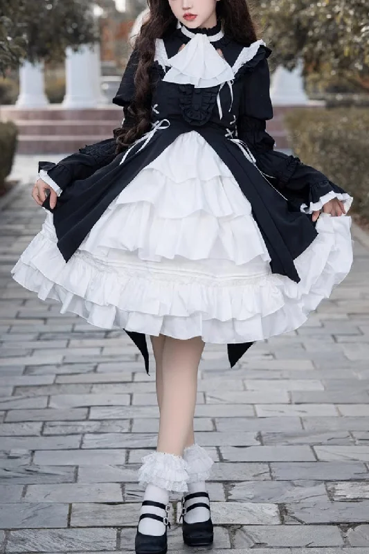 Black/White Night Gem Dark Magic Detachable Sleeves Cardigan Gothic Lolita Dress Velvet unclassified dresses