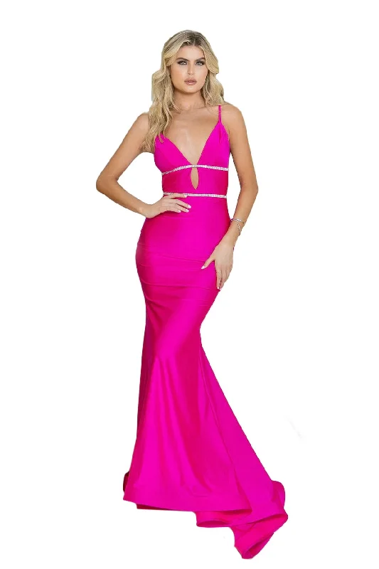Double Rhinestone Form Fitting Gown Soft fabric unclassified dresses