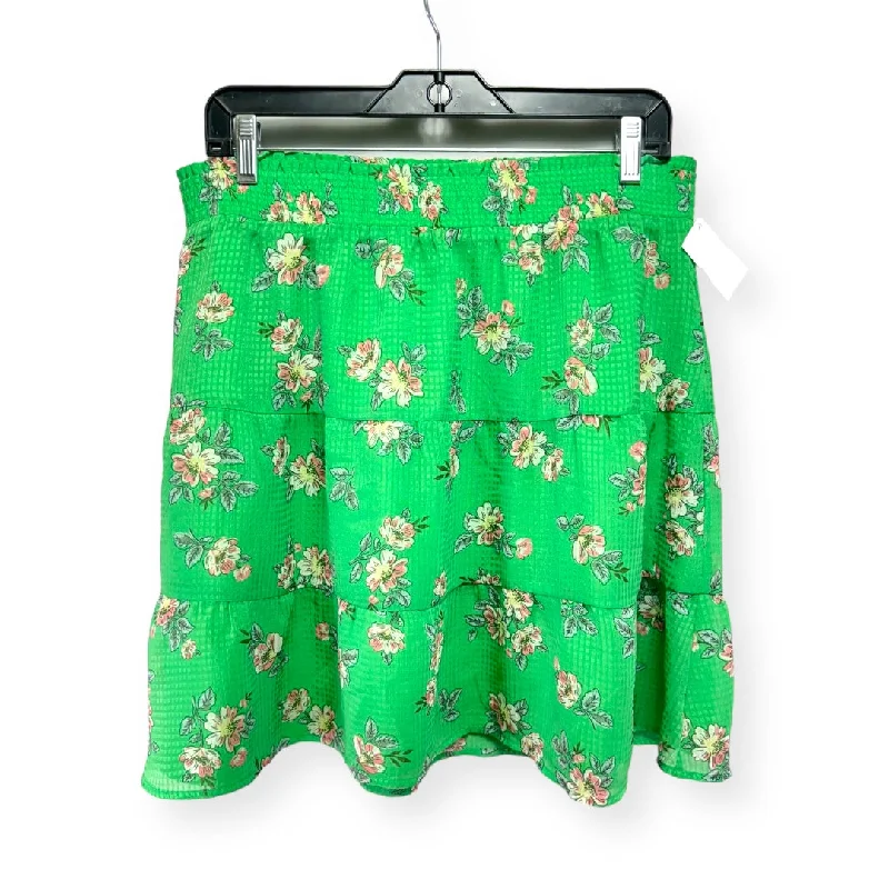Green Skirt Mini & Short Loft, Size L Boho Mini Skirt