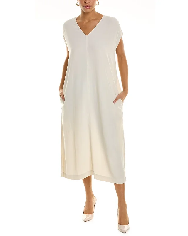 EILEEN FISHER V-Neck Maxi Dress Formal Maxi Outfit