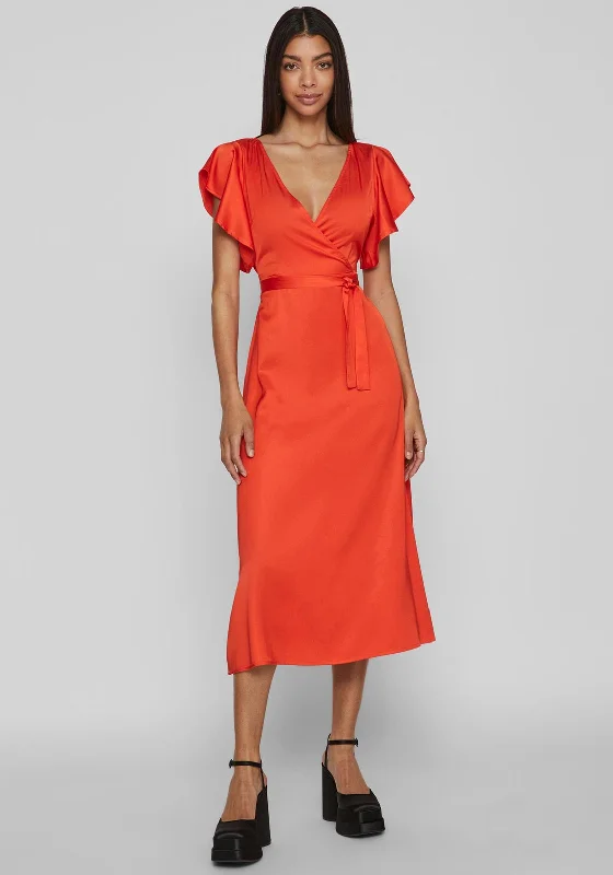 Vila Carolina Satin Faux Wrap Maxi Dress, Tigerlily Comfortable Maxi Skirt