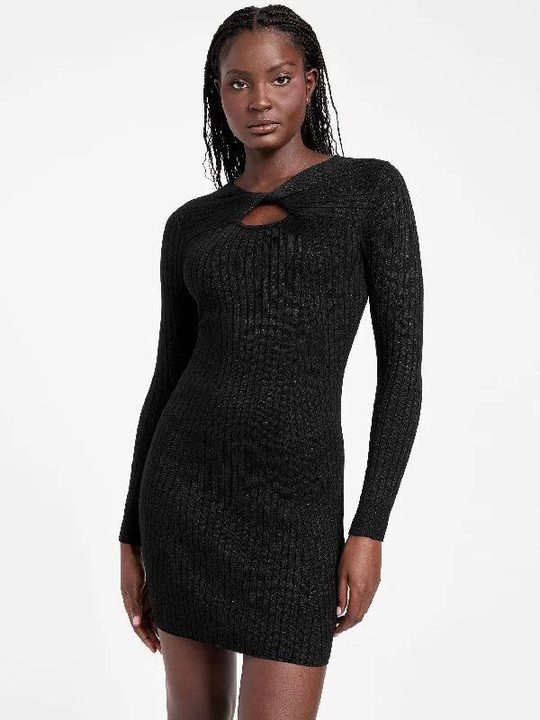 Angelica Shimmer Sweater Dress Elegant Knit Sweater