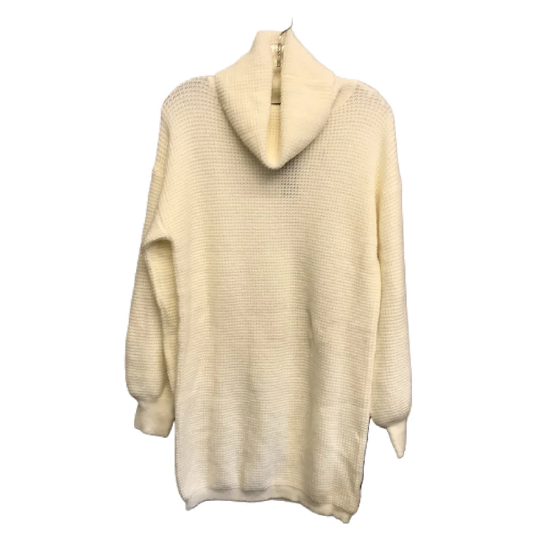 Cream Dress Sweater By Lulus, Size: M Turtleneck Knit Dress