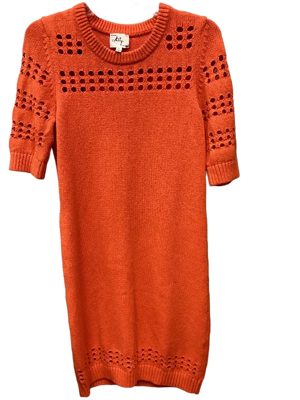 Dress Sweater By Milly In Orange, Size: L Sleeveless Sweater Dress