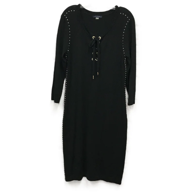 Dress Sweater By Tommy Hilfiger In Black, Size: M Oversized Sweater Dress