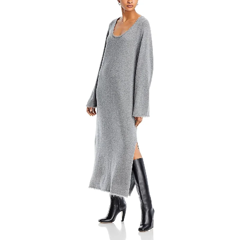 Womens Heathered Long Sweaterdress Simple Knit Sweater